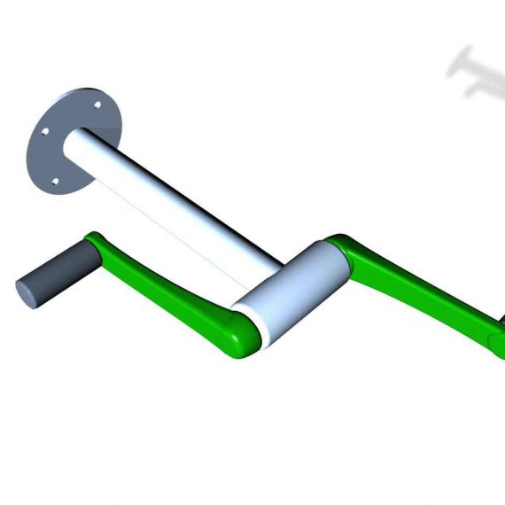 SPK09M. Manivelle axe horizontal • Fixation murale