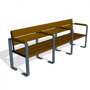 SPK207. Banc 3 places avec accoudoirs
